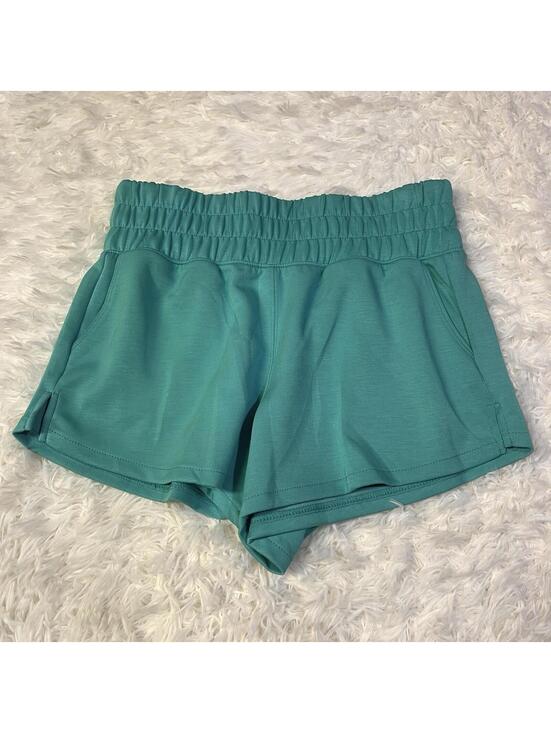 Pants - Zenana Women Blue Lounge Shorts High Rise Elastic Waist Pockets Size S Athleisue